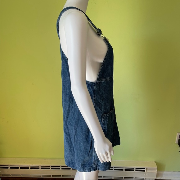 VINTAGE 90s MARSH LANDING DENIM JEAN EMBROIDERED STAR OVERALL DRESS SIZE SMALL - Picture 4 of 7